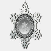 Silver Ice Snowflake Pewter-kerstversiering Tin Sneeuwvlok Ornament (Rechts)