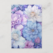 Silver, Icy Blue en Lila bruiloft Gast Details Informatiekaartje (Achterkant)