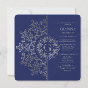 Silver Impression Afstuderen Invitation Kaart
