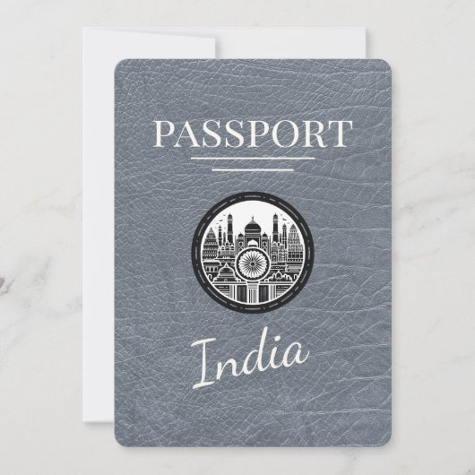 Silver India Passport Bewaar de datum Save The Date (Voorkant)