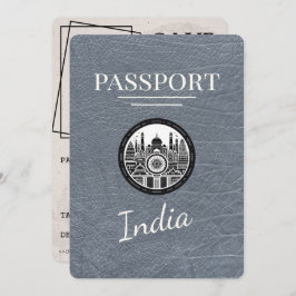 Silver India Passport Bewaar de datum Save The Date