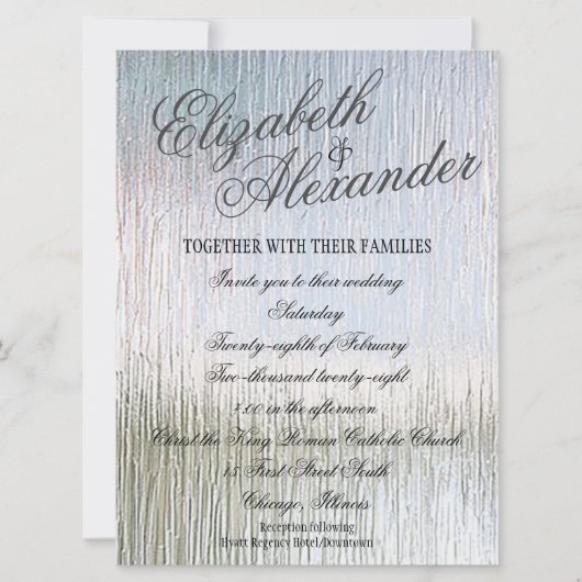 Silver Indulgence Huwelijksuitnodiging Kaart (Voorkant)