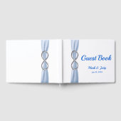 Silver Infinity Blue Ribbon Wedding Guestbook Gastenboek (Volledig)