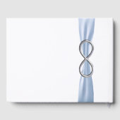 Silver Infinity Blue Ribbon Wedding Guestbook Gastenboek (Achterkant)