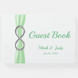 Silver Infinity Groen Lint Bruiloft Gastenboek