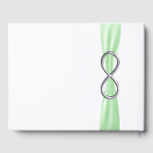 Silver Infinity Groen Lint Bruiloft Gastenboek (Achterkant)