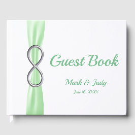 Silver Infinity Groen Lint Bruiloft Gastenboek