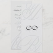 Silver Infinity Hand Clasp Couple Monogram Weddens Kaart (Voorkant / Achterkant)