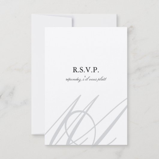 Silver Infinity Hand Clasp Couple Monogram Weddens RSVP Kaartje (Achterkant)