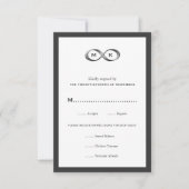 Silver Infinity Hand Clasp Wedding RSVP-kaart RSVP Kaartje (Voorkant)