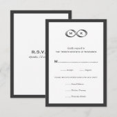 Silver Infinity Hand Clasp Wedding RSVP-kaart RSVP Kaartje (Voorkant / Achterkant)
