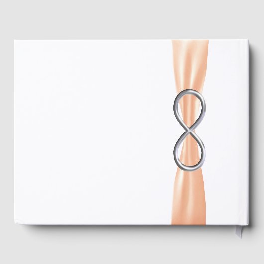 Silver Infinity Oranje Ribbon Wedding Guestbook Gastenboek (Achterkant)
