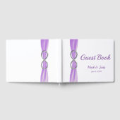 Silver Infinity Paars Ribbon Wedding Guestbook Gastenboek (Volledig)