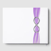 Silver Infinity Paars Ribbon Wedding Guestbook Gastenboek (Achterkant)