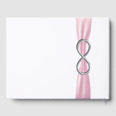 Silver Infinity Pink Ribbon Wedding Guestbook Gastenboek (Achterkant)