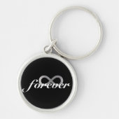 Silver Infinity symbool met het woord Forever Sleutelhanger (Voorkant)