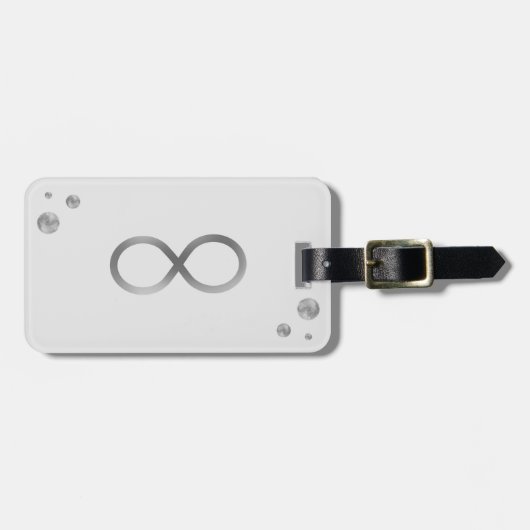 Silver Infinity-symbool op lichtgrijs Bagagelabel (Voorkant horizontaal)