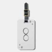 Silver Infinity-symbool op lichtgrijs Bagagelabel (Voorkant verticaal)