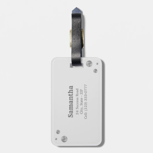 Silver Infinity-symbool op lichtgrijs Bagagelabel (Achterkant verticaal)