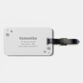 Silver Infinity-symbool op lichtgrijs Bagagelabel (Achterkant horizontaal)