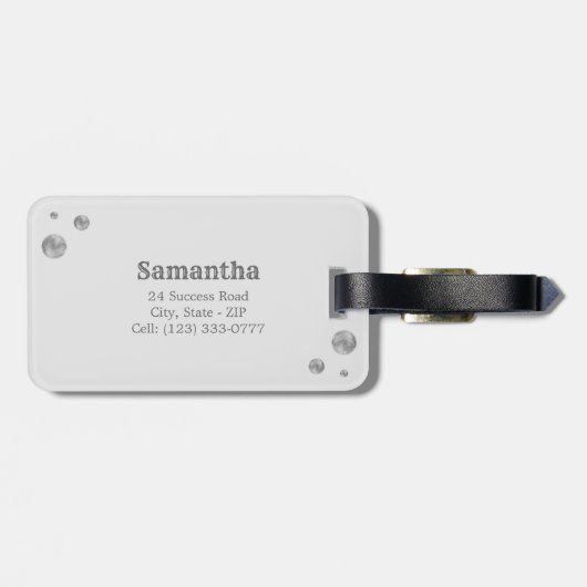 Silver Infinity-symbool op lichtgrijs Bagagelabel (Achterkant horizontaal)