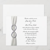 Silver Infinity White bruiloft uitnodiging (Voorkant / Achterkant)