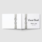 Silver Infinity White Ribbon Wedding Guestbook Gastenboek (Volledig)