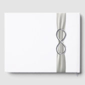 Silver Infinity White Ribbon Wedding Guestbook Gastenboek (Achterkant)
