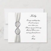 Silver Infinity White Wedding Maid of Honor Kaart (Voorkant)
