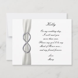 Silver Infinity White Wedding Maid of Honor Kaart
