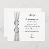 Silver Infinity White Wedding Maid of Honor Kaart (Voorkant / Achterkant)