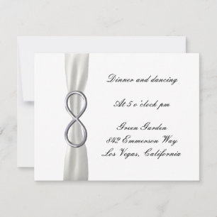 Silver Infinity White Wedding Reception Kaart