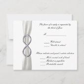Silver Infinity White Wedding Response Kaart (Voorkant)