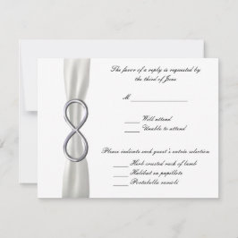 Silver Infinity White Wedding Response Kaart