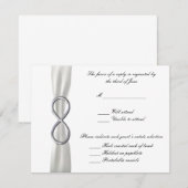 Silver Infinity White Wedding Response Kaart (Voorkant / Achterkant)