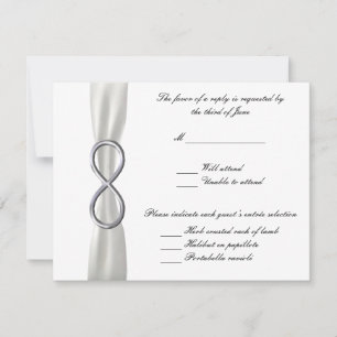 Silver Infinity White Wedding Response Kaart