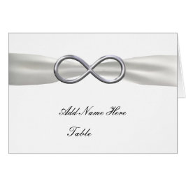 Silver Infinity White Wedding Table Place Card
