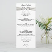 Silver Infinity Wit Bruiloft Menu Kaart (Staand voorkant)