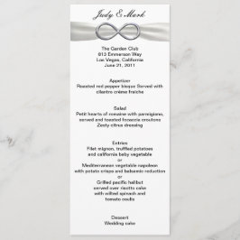 Silver Infinity Wit Bruiloft Menu Kaart