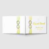 Silver Infinity Yellow Ribbon bruiloft gastenboek (Volledig)