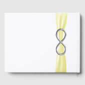 Silver Infinity Yellow Ribbon bruiloft gastenboek (Achterkant)