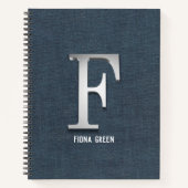 Silver Initiaal canvas Notitieboek (Voorkant)