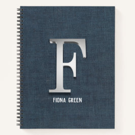 Silver Initiaal canvas Notitieboek