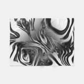 Silver Ink Abstract Fleece Deken (Voorkant (Horizontaal))