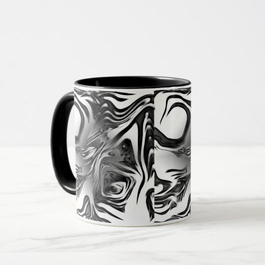 Silver Ink Abstract Mok (Voorkant links)