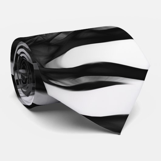 Silver Ink Abstract Stropdas (Opgerold)