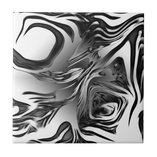 Silver Ink Abstract Tegeltje (Voorkant)