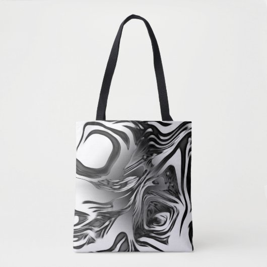 Silver Ink Abstract Tote Bag (Voorkant)