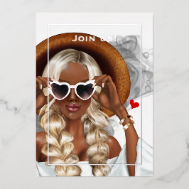 Silver Ink Bachelorette Party Folie Uitnodiging