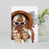 Silver Ink Bachelorette Party Folie Uitnodiging (Staand Voorkant)